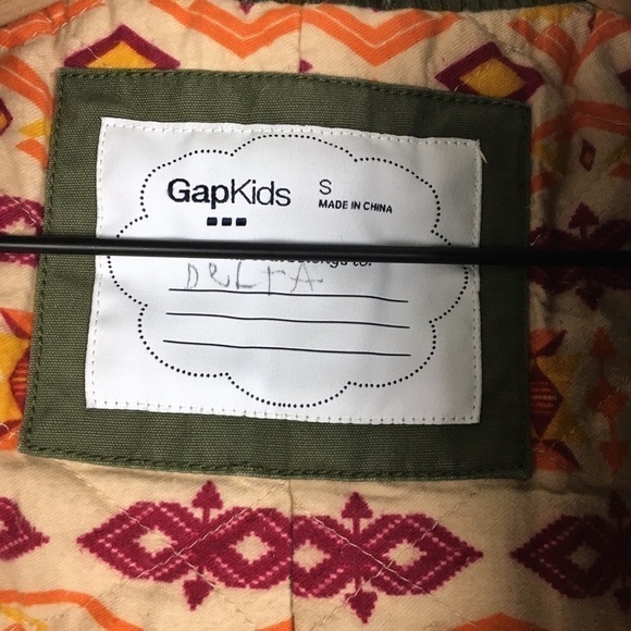 GAP Kids Jacket Utility Military Army Green Camo Hood Southwestern Size Small - Picture 7 of 14